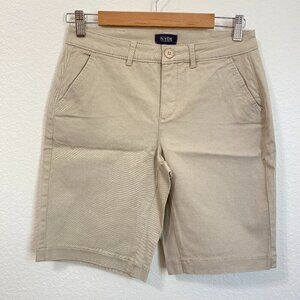NYDJ Lyocell/Cotton Khaki Chino Shorts Bermuda Length 2 Petite